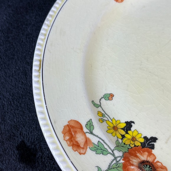 Vintage Sebring Pottery The Poppy Golden Maize Plate‎ Floral Decor Retro - Picture 6 of 7